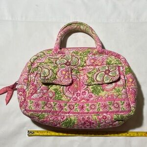 Vera Bradley Pink and Green Floral Cosmetic Case
